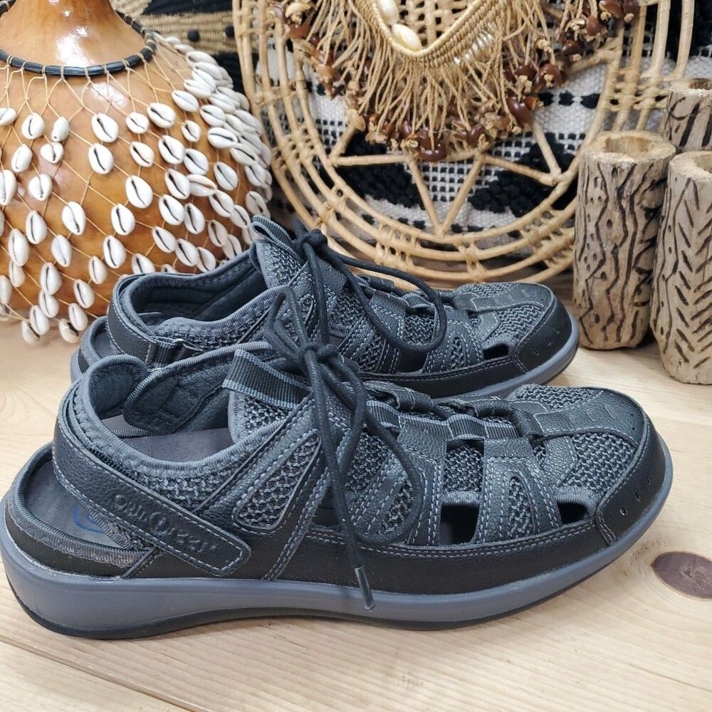 OrthoFeet 991 Women's 9.5B Verona Orthopedic Sandals Shoes Vegan Lace Up Gray